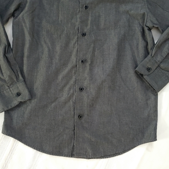 Izod Dark Gray Buttons Up Longsleeved Shirt / Jr's Large ( 14/16) - Picture 4 of 6